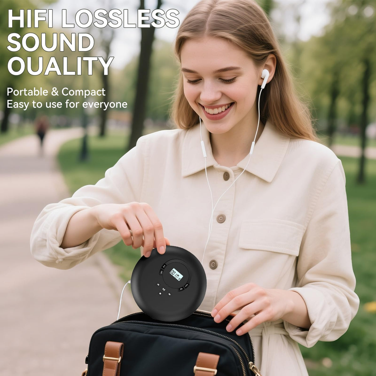 Portable CD Player with Headphones LCD Display L9590