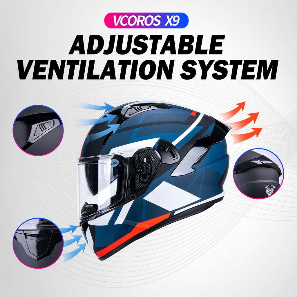 Full Face Dual Visor Motorcycle Helmet U273