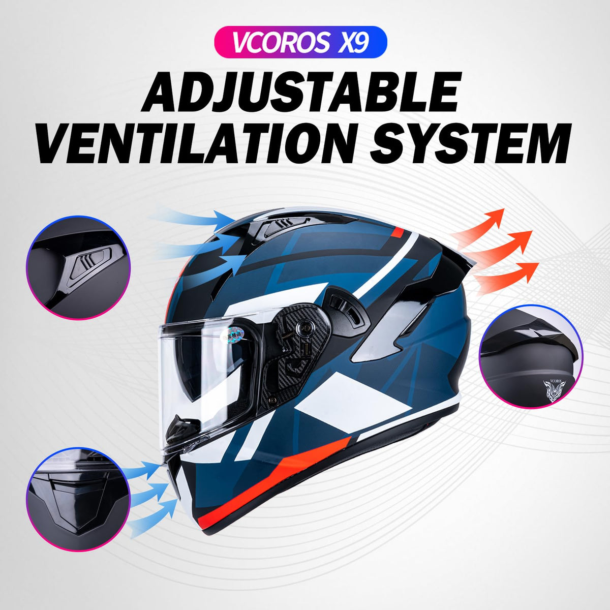 Full Face Dual Visor Motorcycle Helmet U273