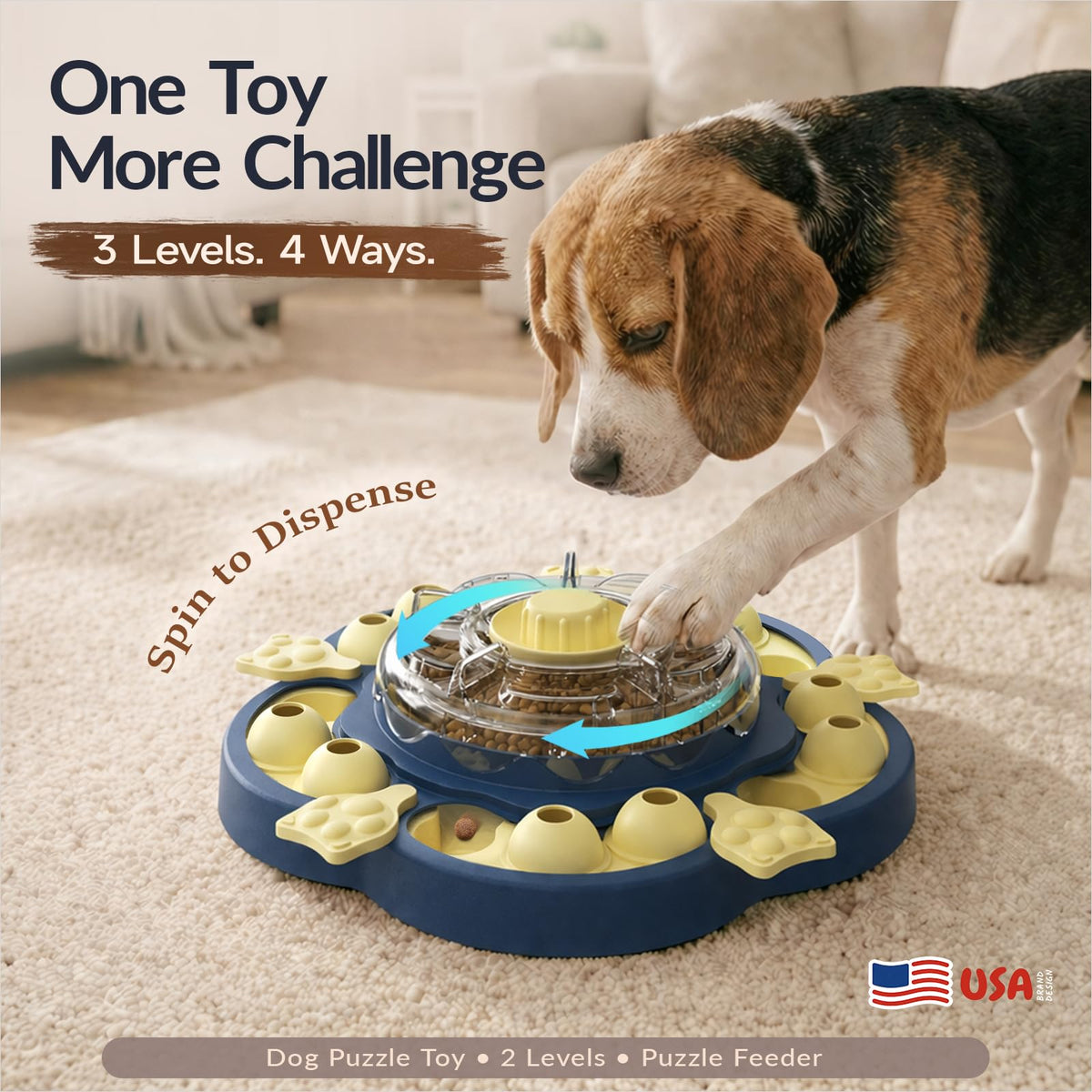 3-Level Dog Puzzle Toy Treat Dispenser E41868