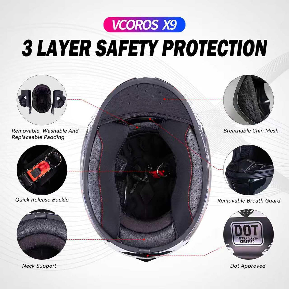 Full Face Dual Visor Motorcycle Helmet U273