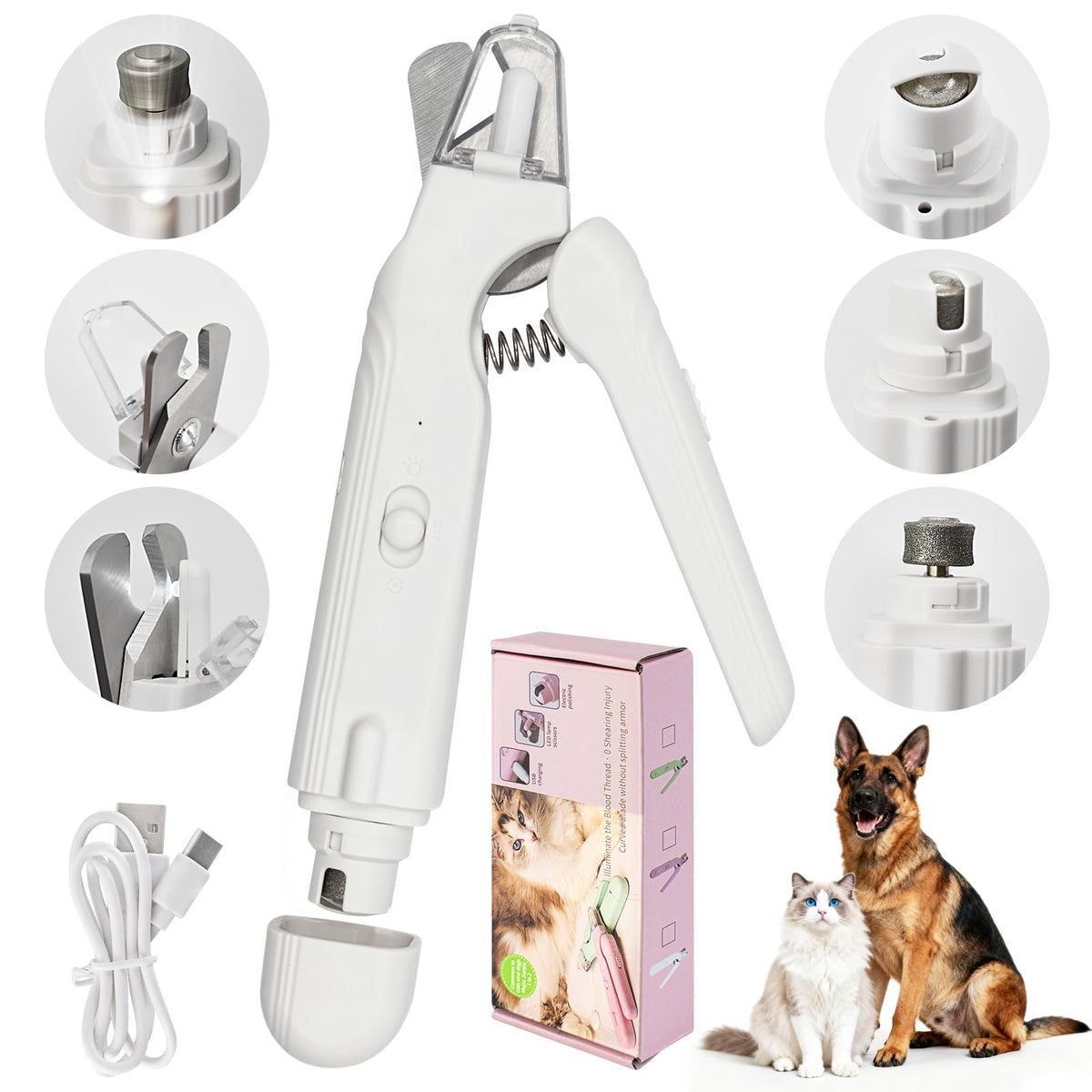 2-in-1 LED Pet Nail Clipper & Grinder with Lights D583