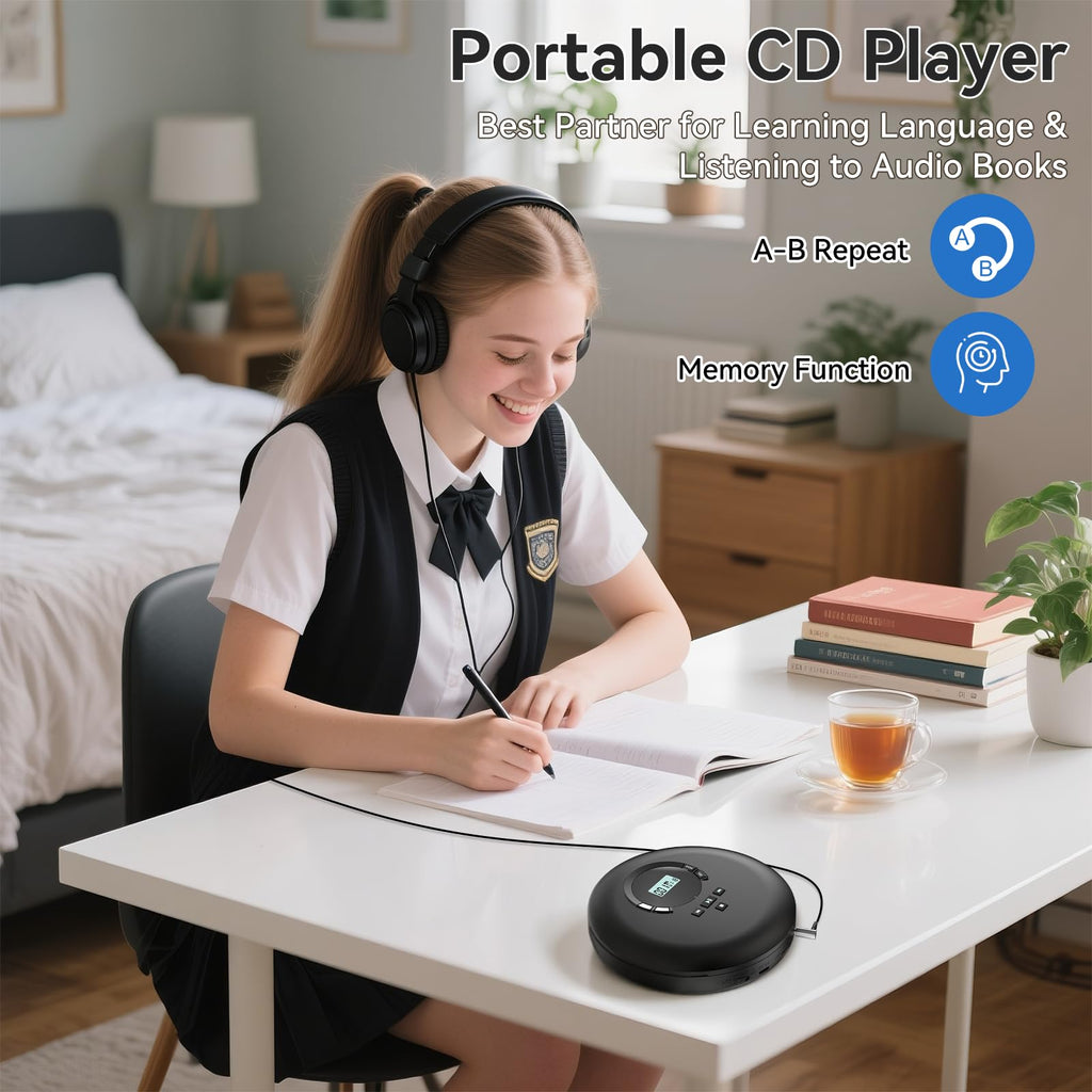 Portable CD Player with Headphones LCD Display L9590