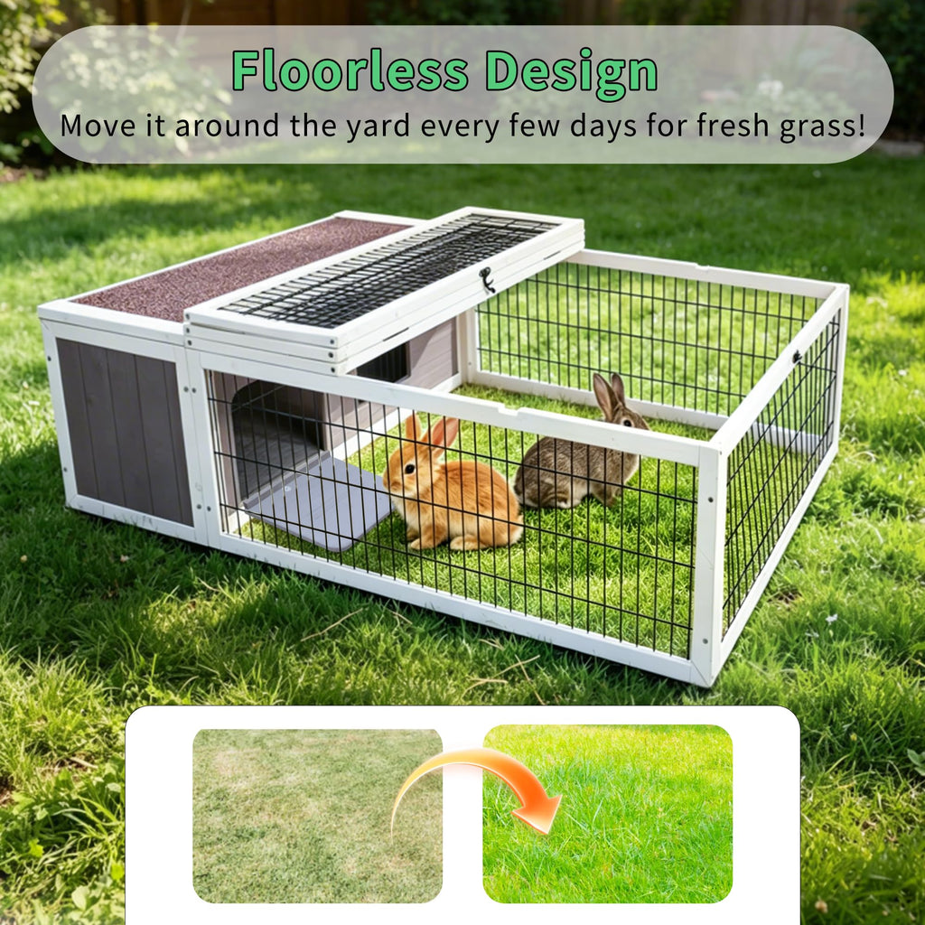 Wooden Rabbit Cage Guinea Pig Enclosure N71573
