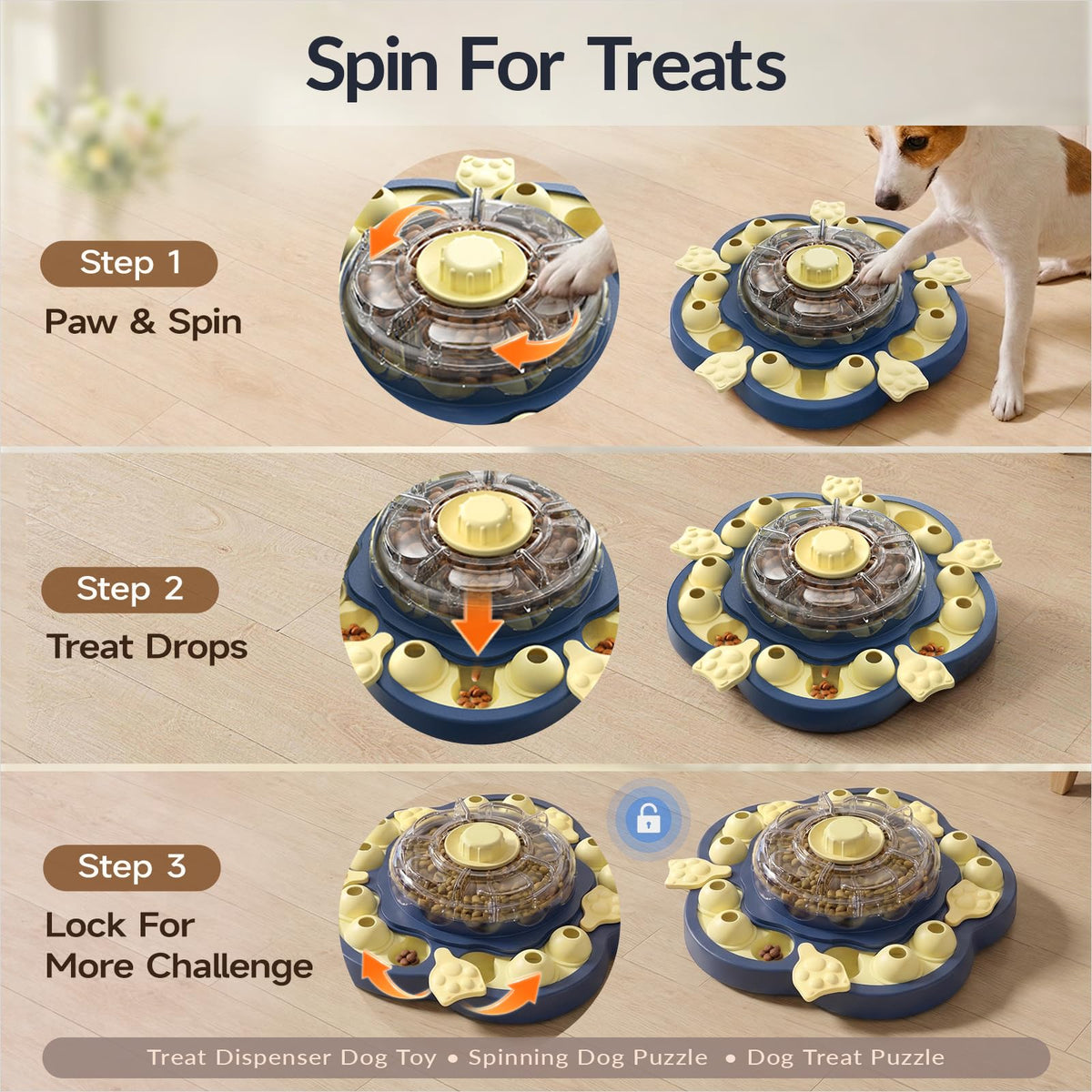 3-Level Dog Puzzle Toy Treat Dispenser E41868