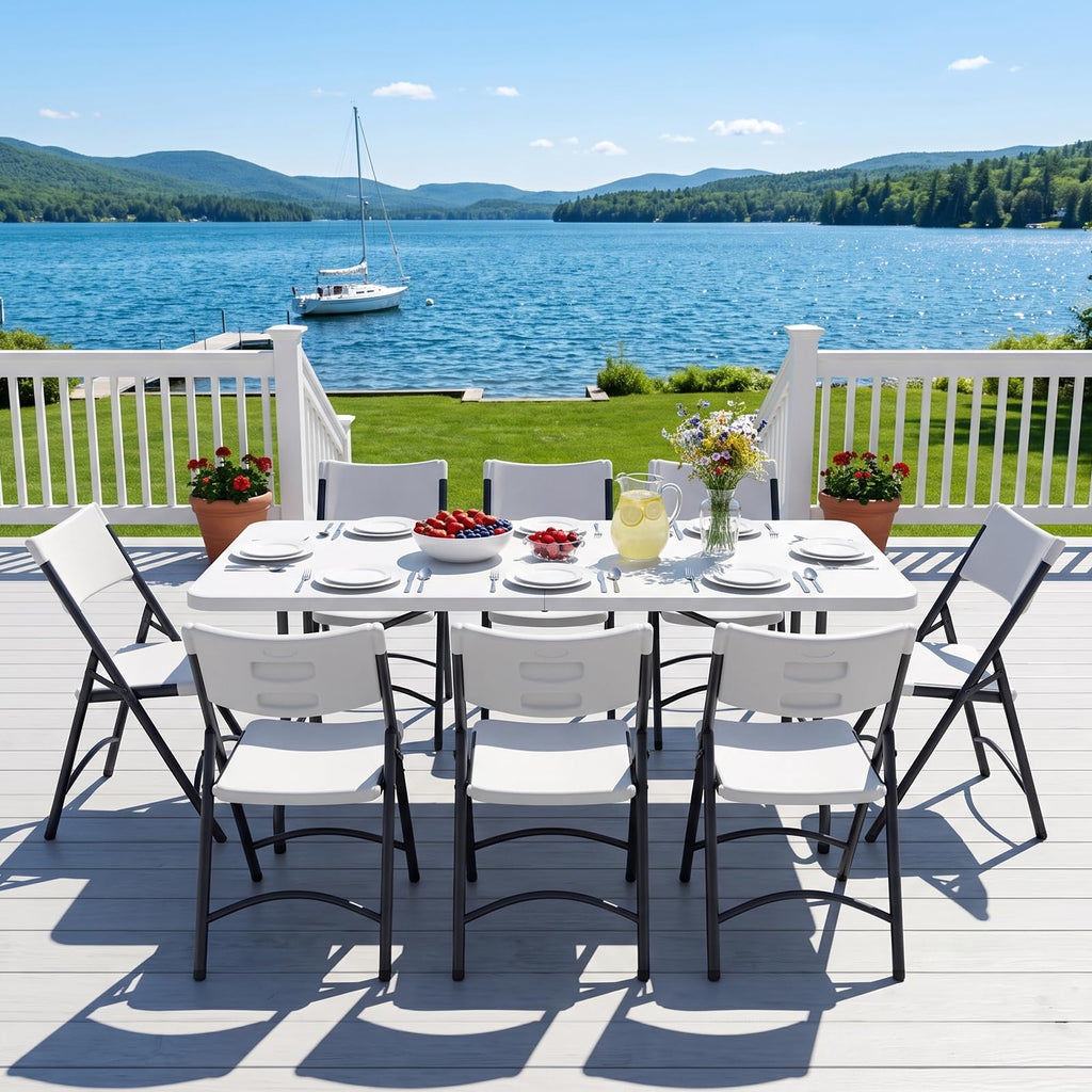 4 Pack White Folding Chair with Steel Frame G817237