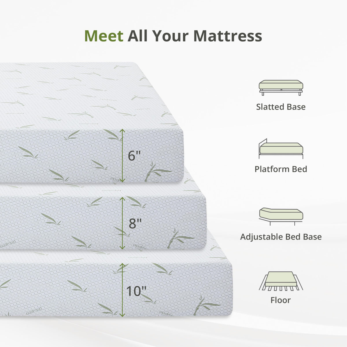 Full Size 8 Inch Medium Firm Memory Foam Mattress M429983