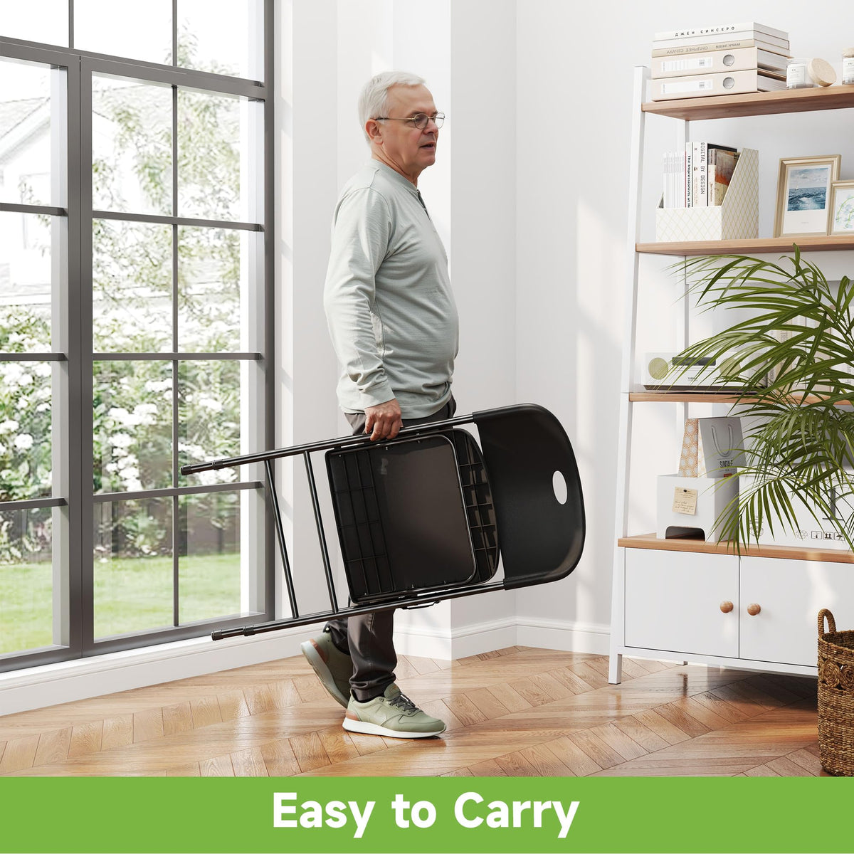 Folding Chairs Set of 10 Black U45402
