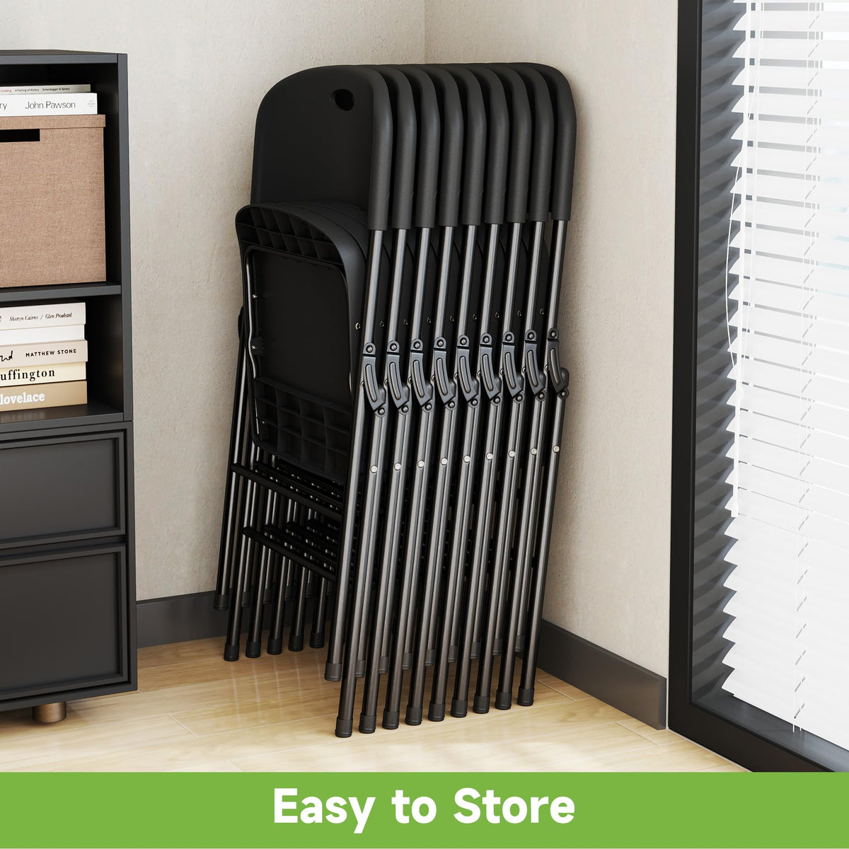 Folding Chairs Set of 10 Black U45402