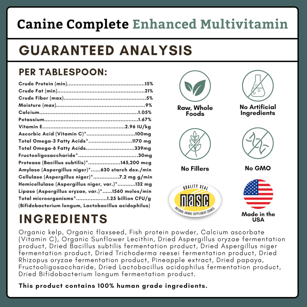 Organic Dog Vitamins, 1 Lb, 45 Scoops C132