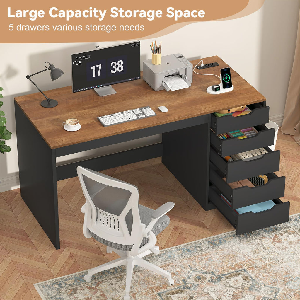 47 Inch Computer Desk with 5 Drawers F325