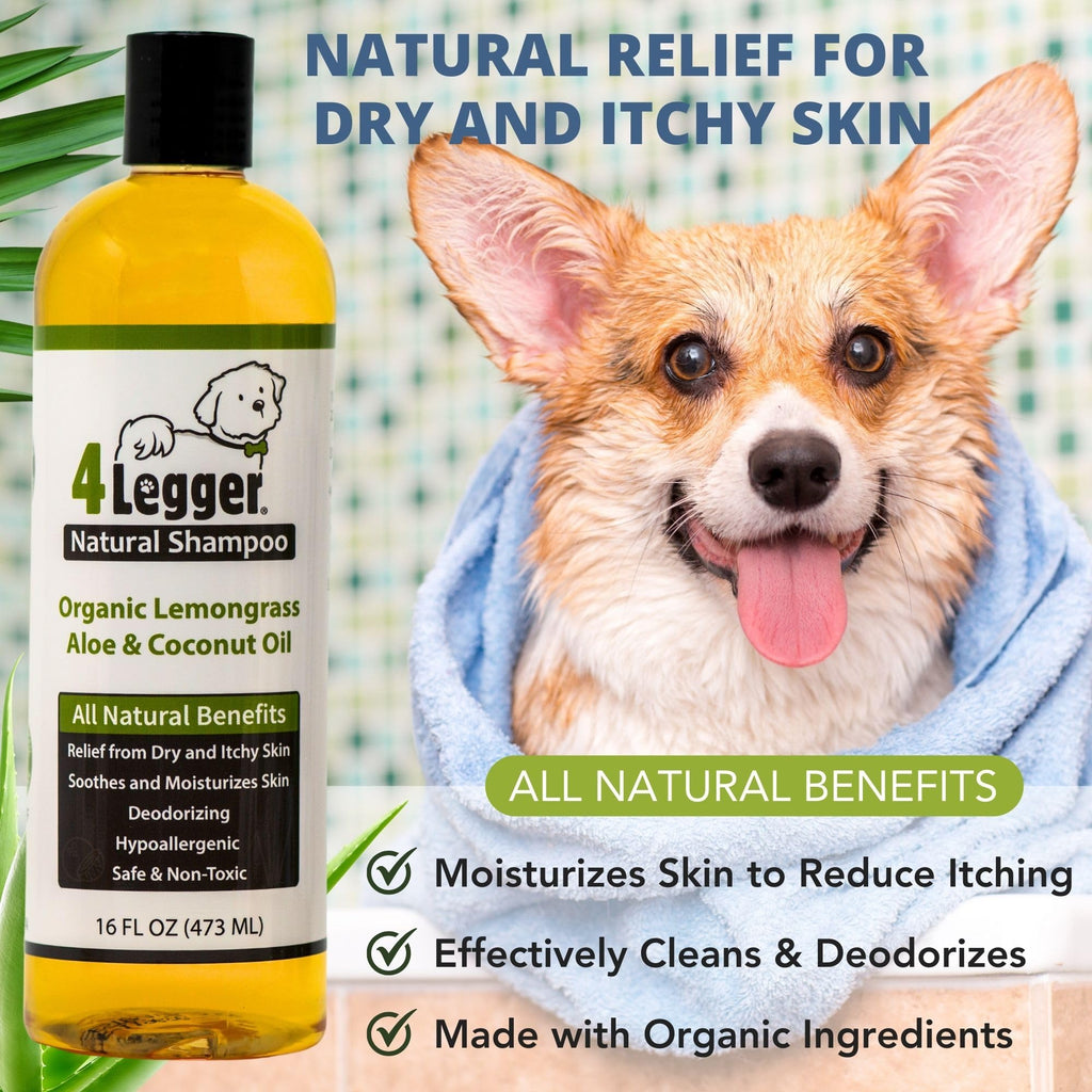 Certified Organic Hypoallergenic Dog Shampoo with Aloe and Lemongrass 16 oz R7354