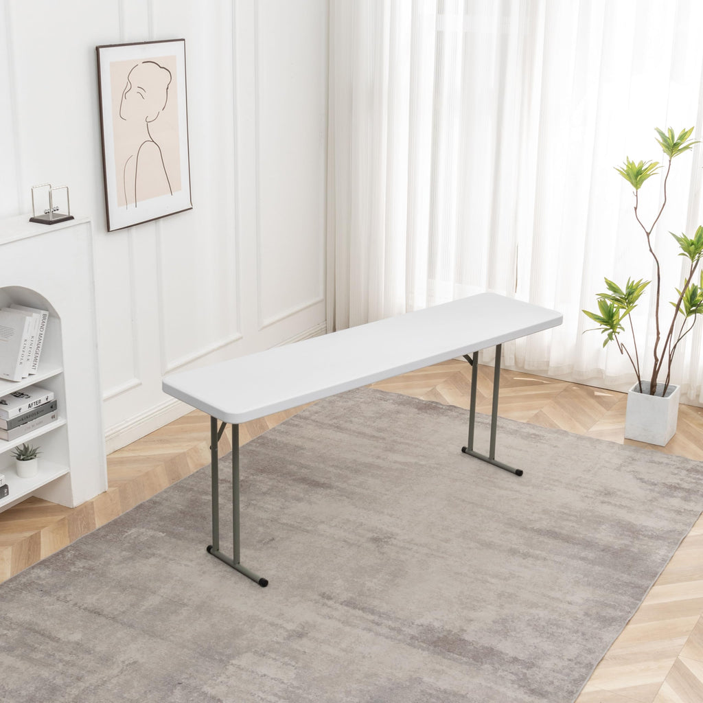 72" White Plastic Folding Seminar Table B842968
