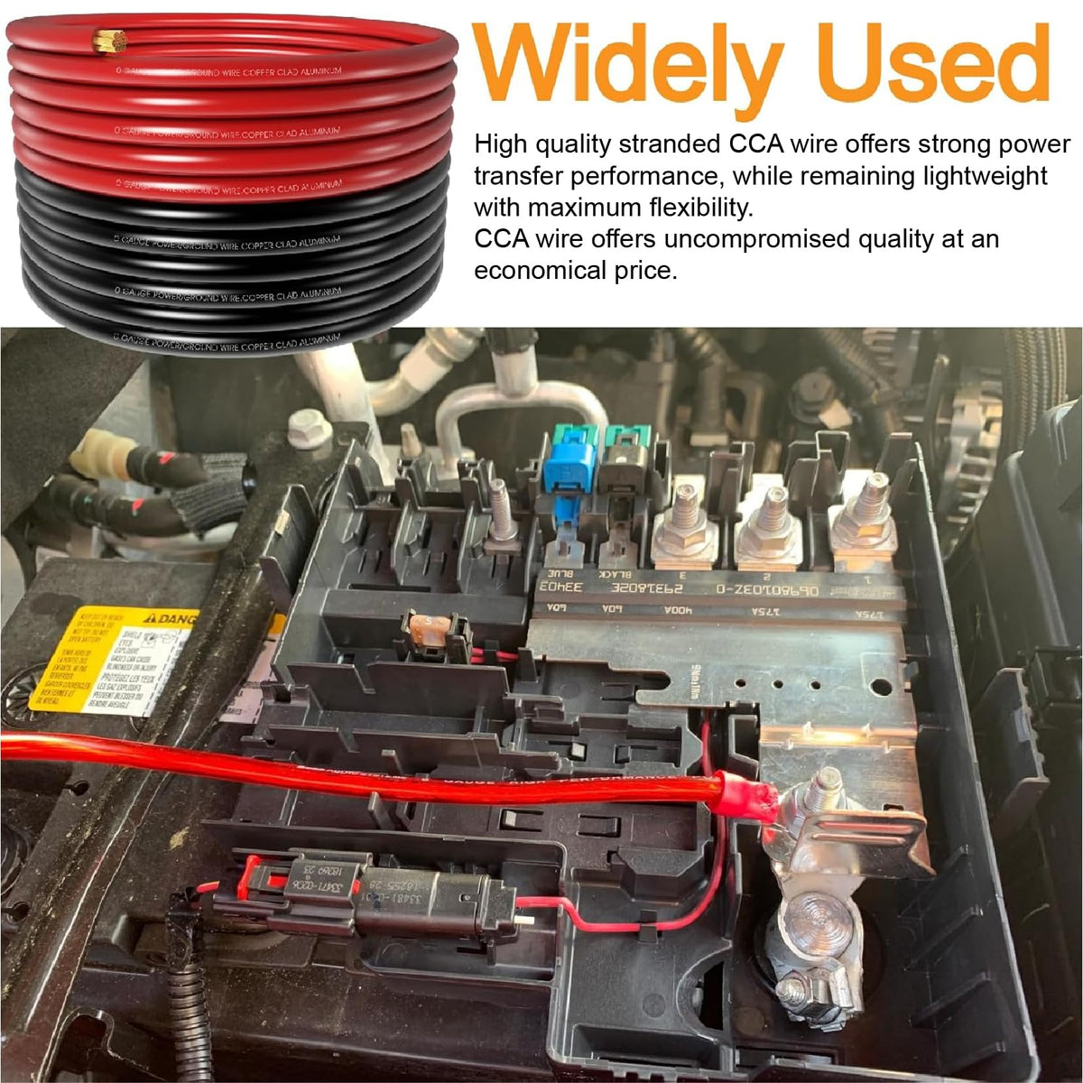 1/0 Gauge Battery Cable with Lugs D745
