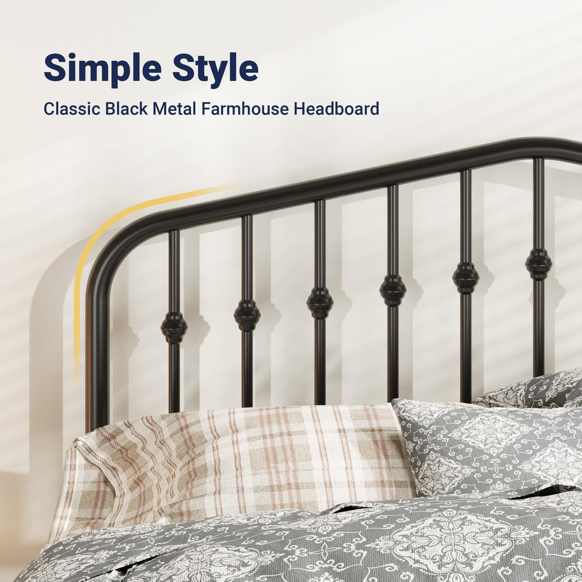 Twin Size Black Metal Platform Bed Frame C76007