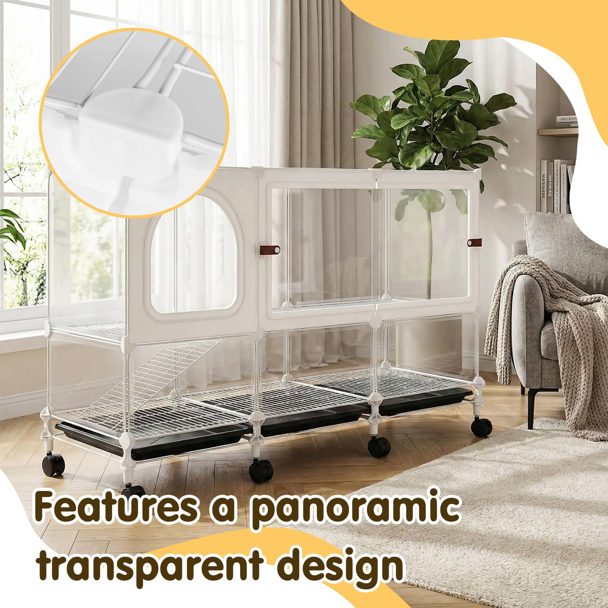 2-Tier Pet House Cage with Pull Out Tray D12821