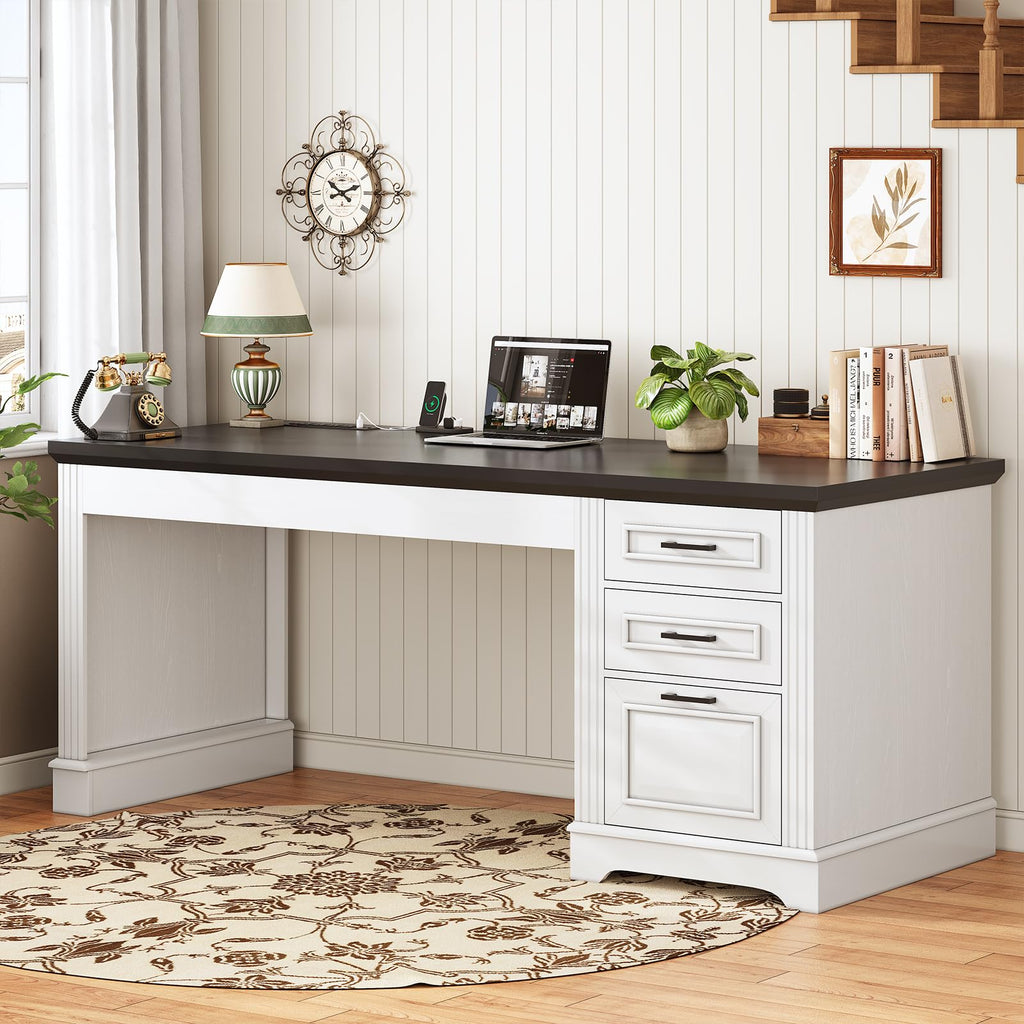 White Office Desk with 3 Drawers X40433