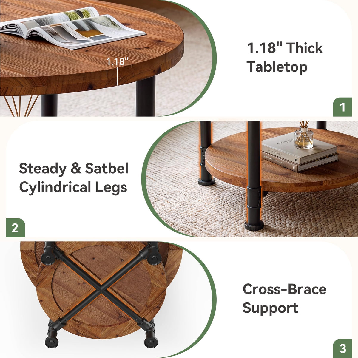 Solid Wood Round Coffee Table C726361