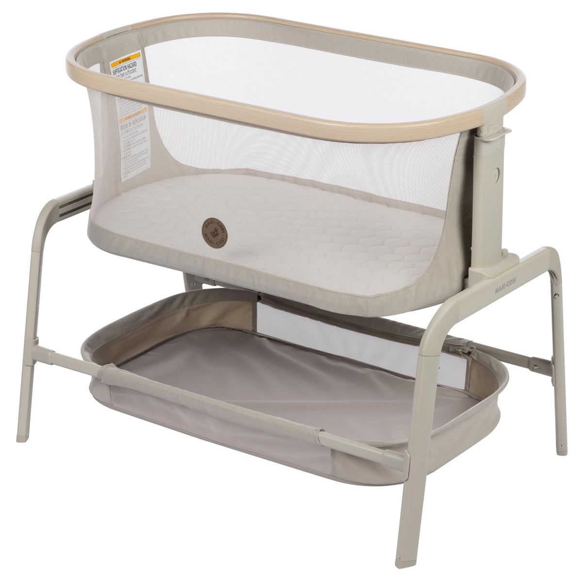 Baby Bassinet Bedside Sleeper with Storage Basket I546483