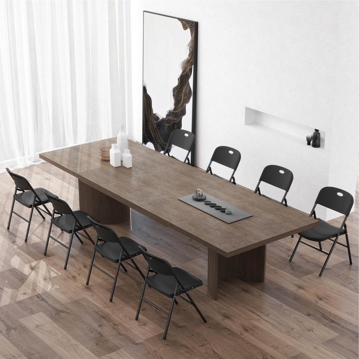 Folding Chairs Set of 10 Black U45402