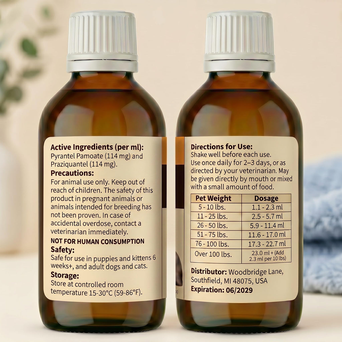 7-Way Dewormer Liquid for Dogs & Cats, 3.38 fl oz E8951
