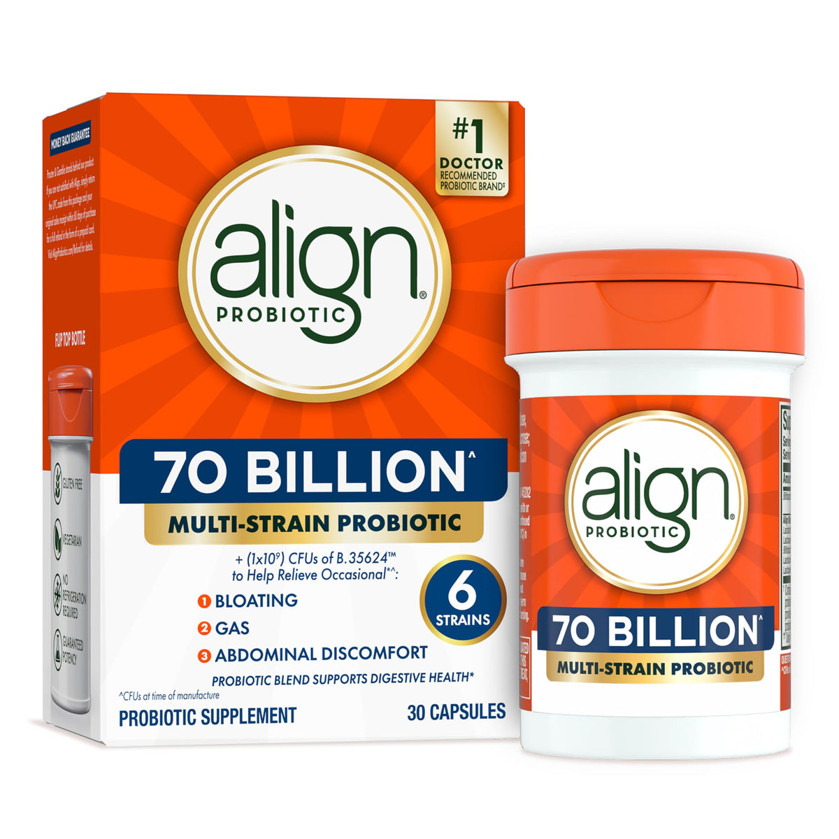 70 Billion CFU 6 Strain Blend Probiotic 30 Capsules M304