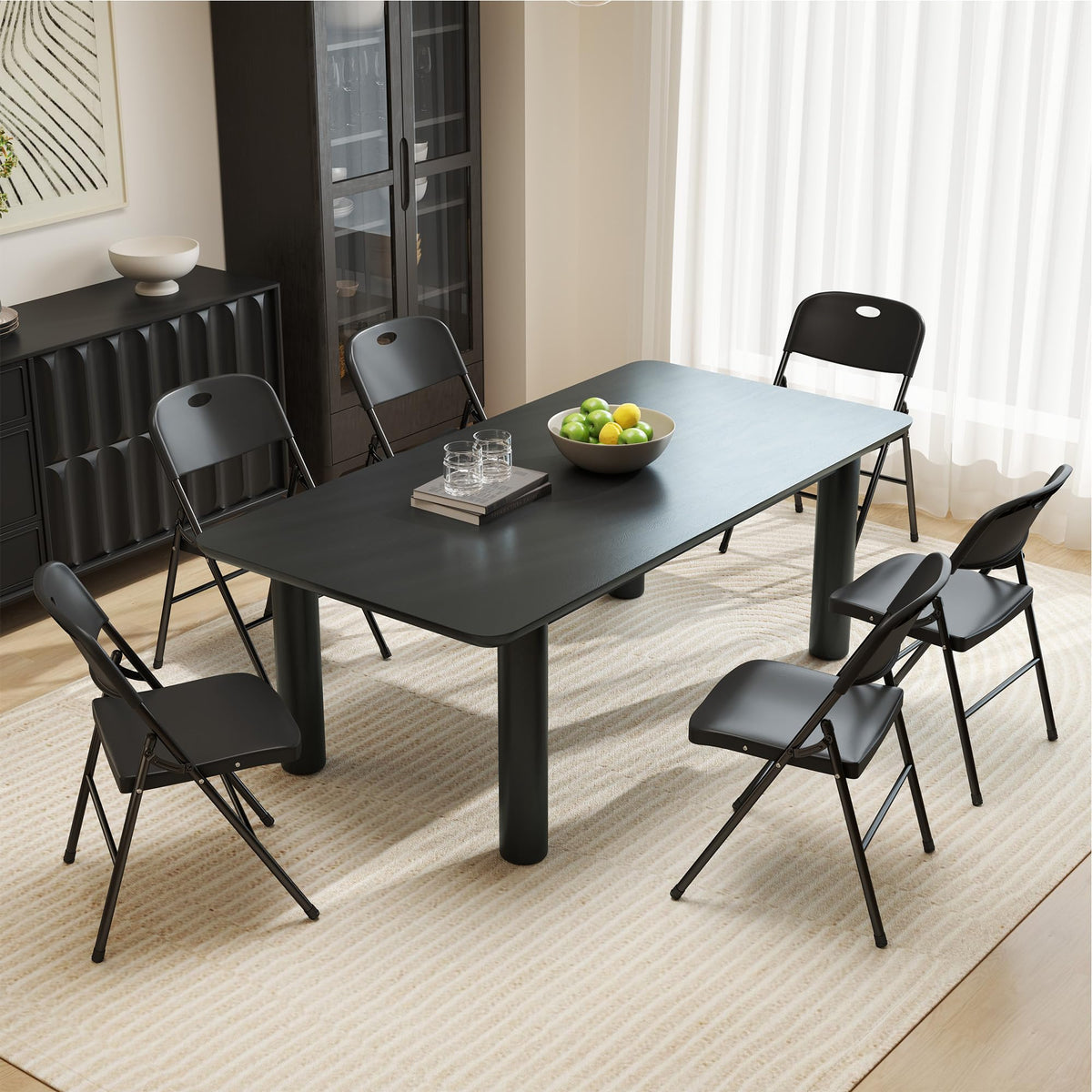 Folding Chairs Set of 10 Black U45402