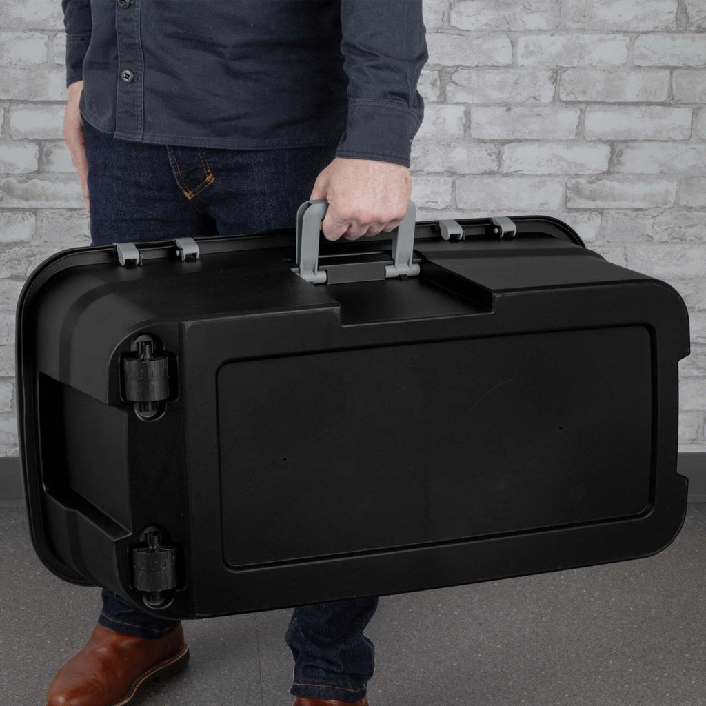 22 Gallon Black Wheeled Plastic Storage Trunk E41637