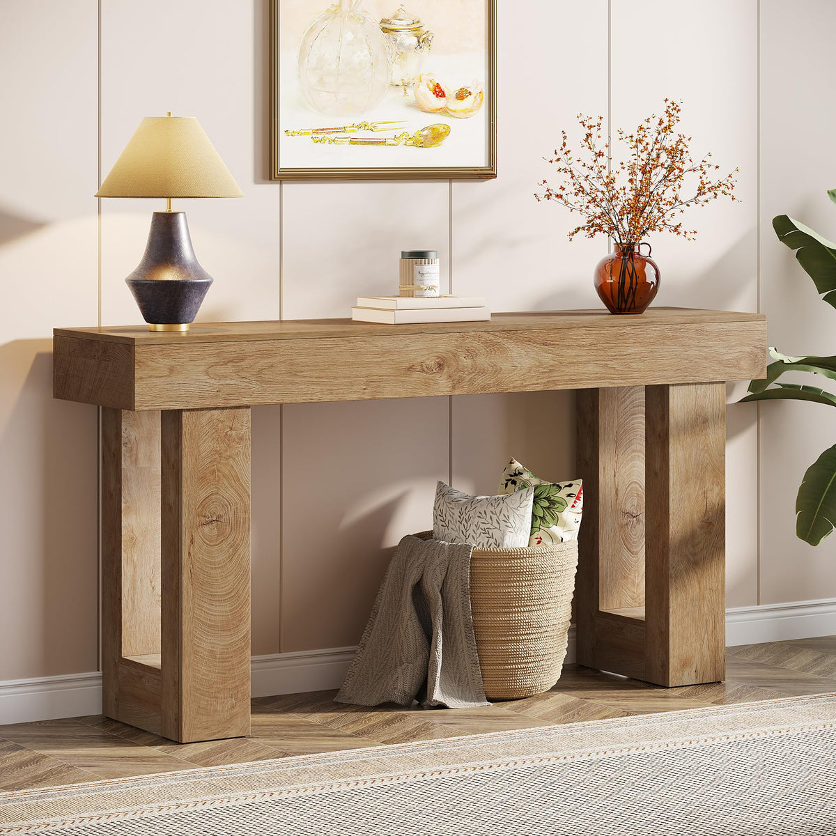 63-Inch Wooden Rectangular Console Table T364