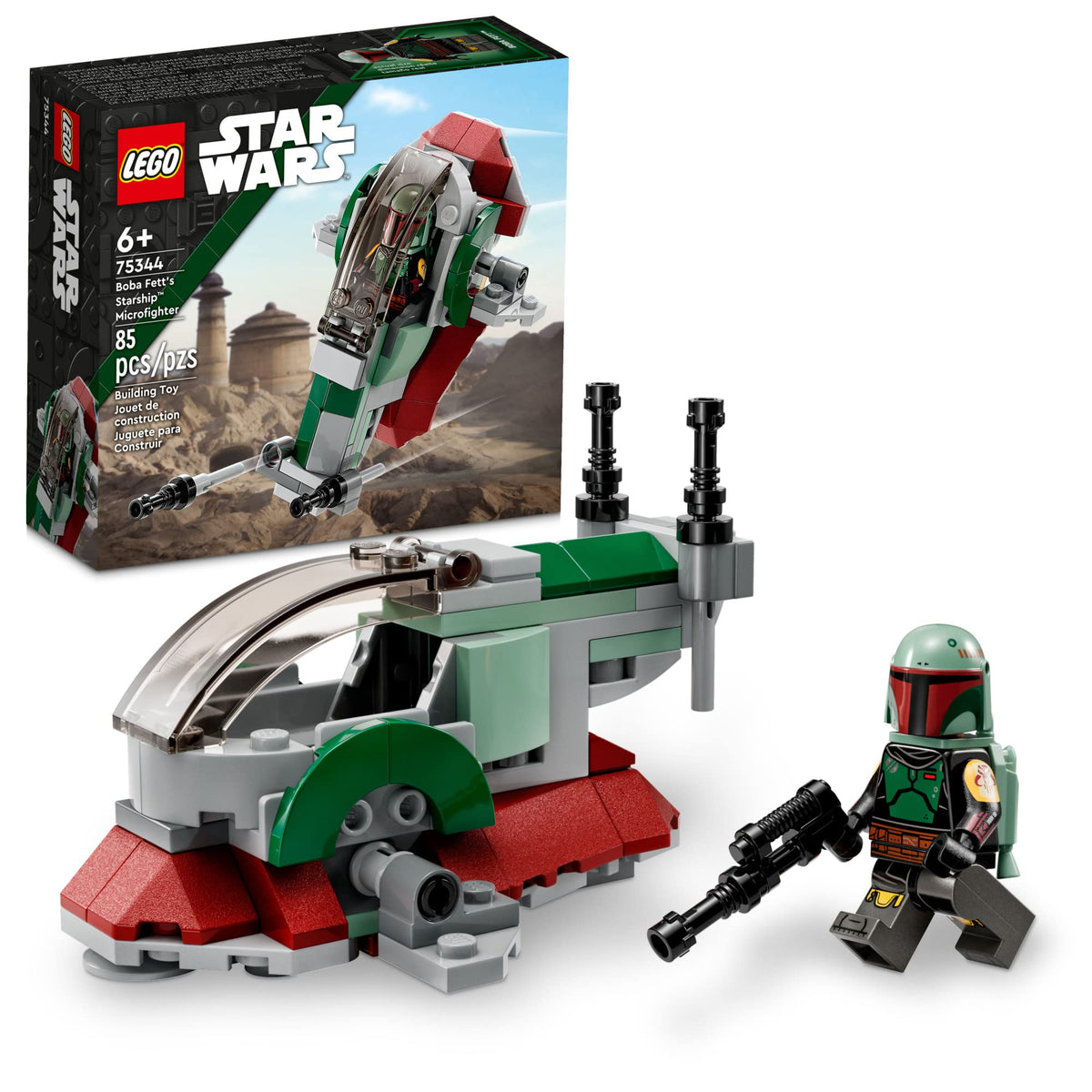 Building Toy Vehicle with Adjustable Wings and Flick Shooters B6451