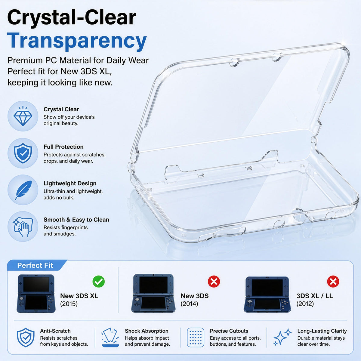 Carrying Case for New 3DS XL LL with Hard Shell and Charging Cable Z267293