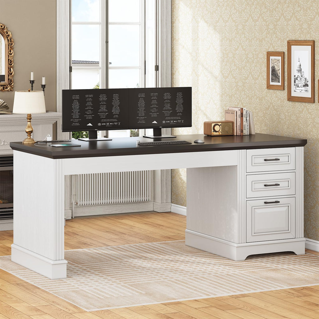 White Office Desk with 3 Drawers X40433