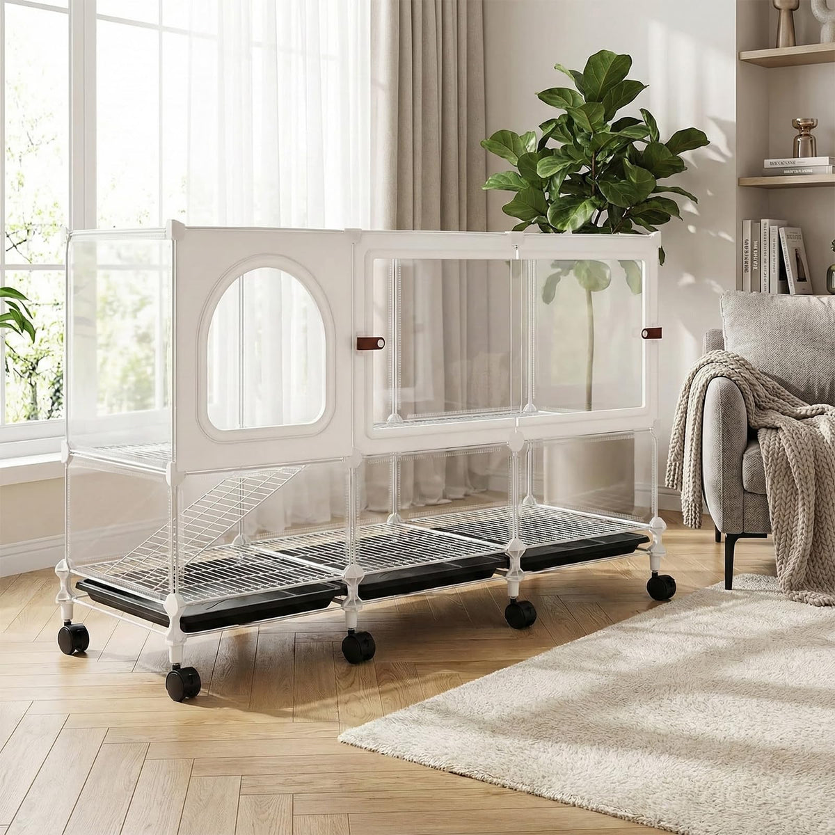 2-Tier Pet House Cage with Pull Out Tray D12821