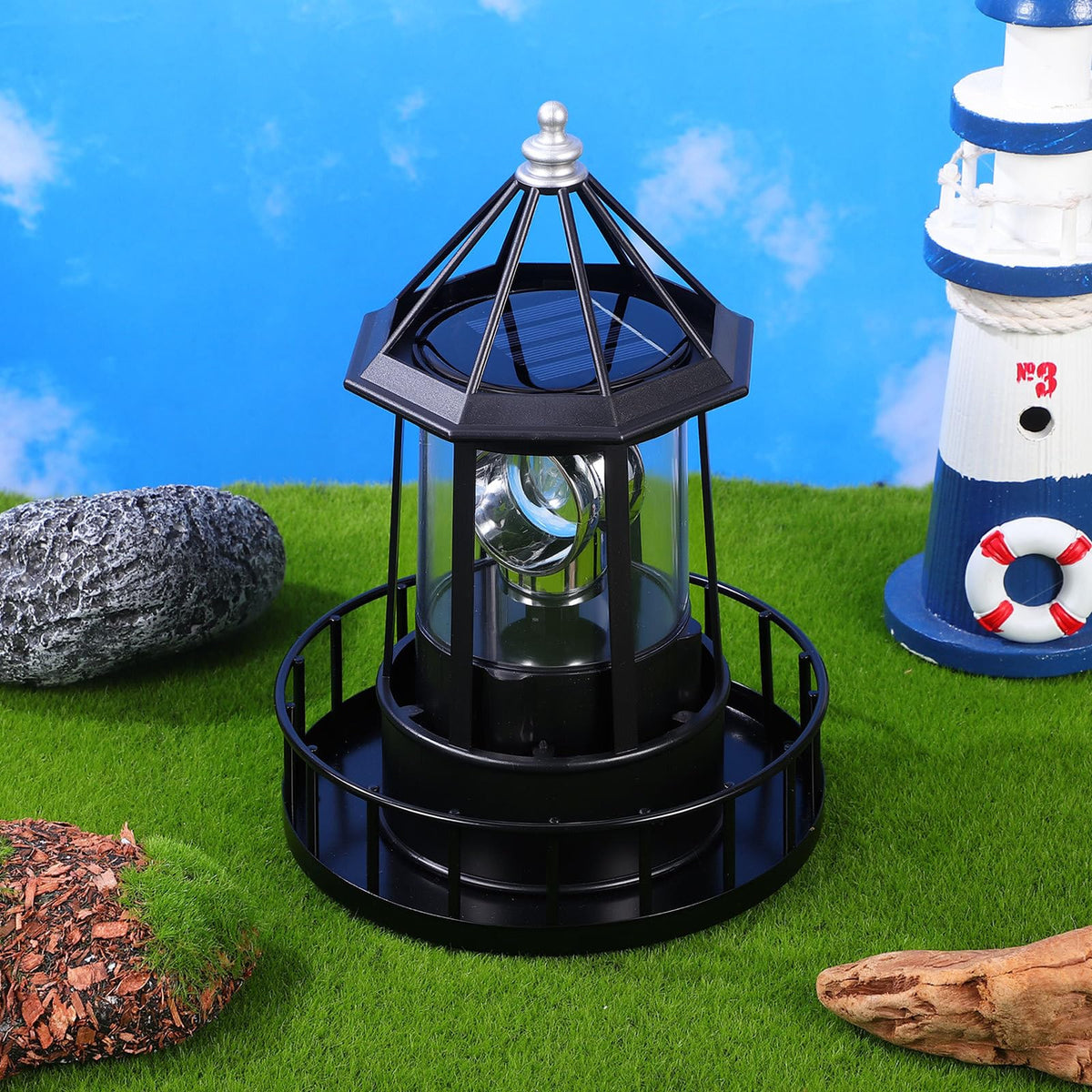 Solar Powered Rotating Lighthouse Decor Lamp G32821