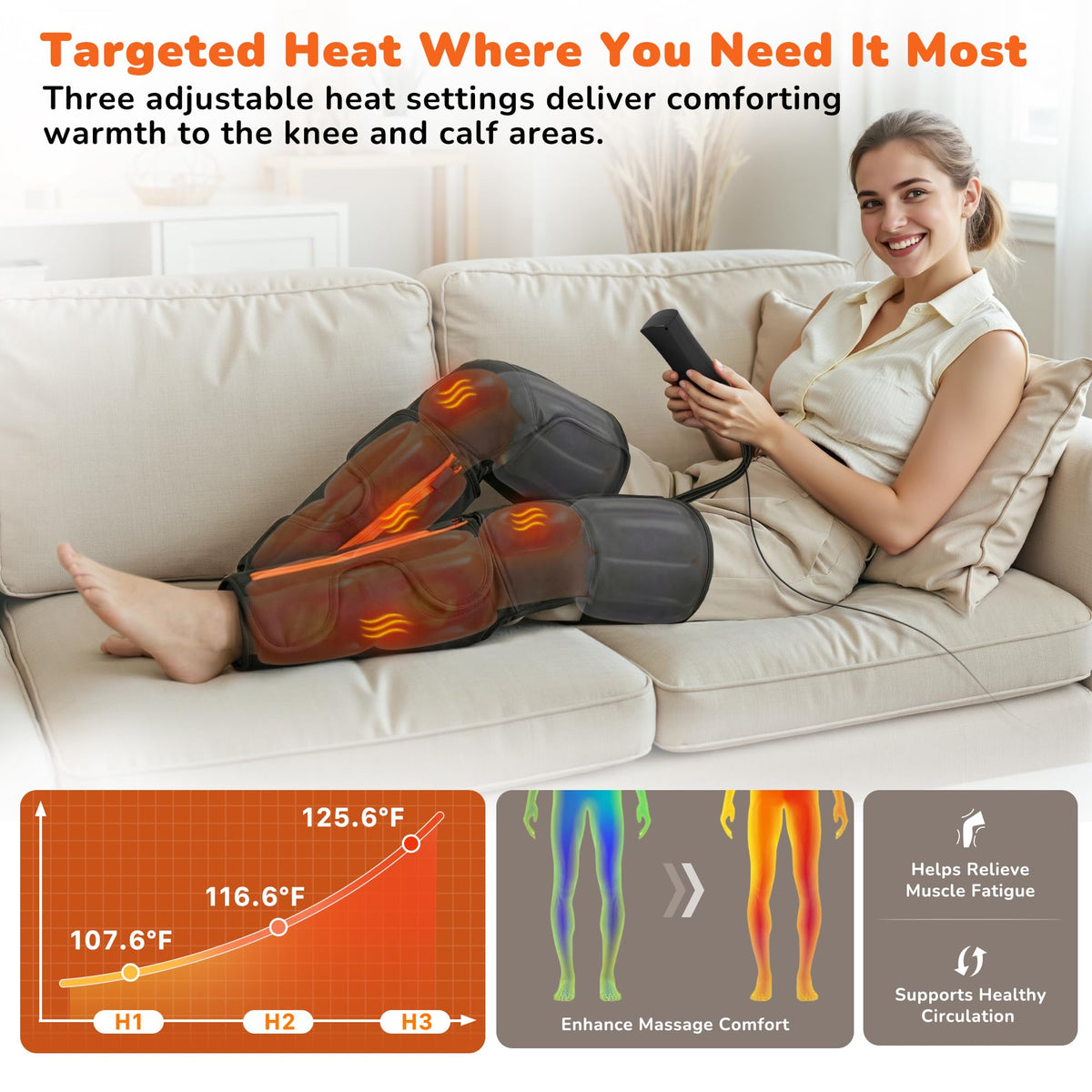 Air Compression Leg Massager with Heat U52644