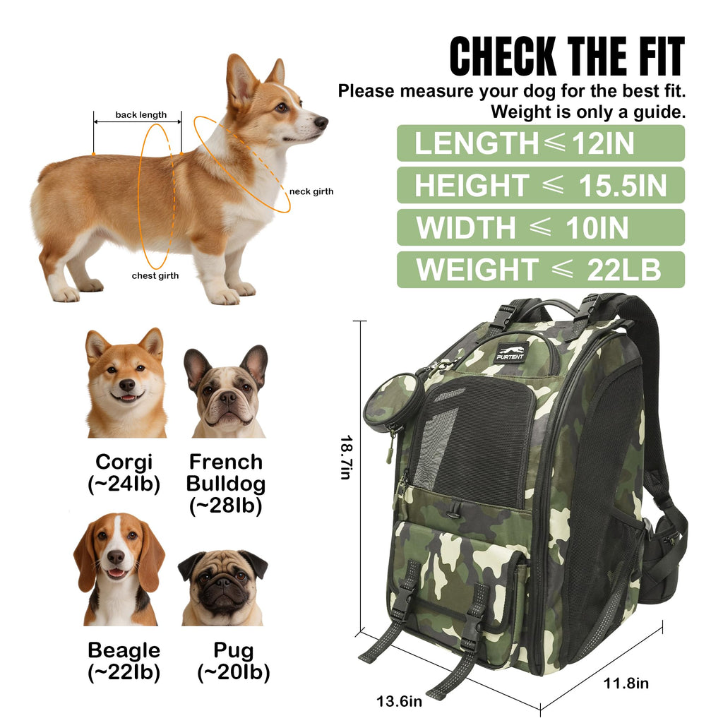 Dog Backpack Carrier Up to 20 lb R688