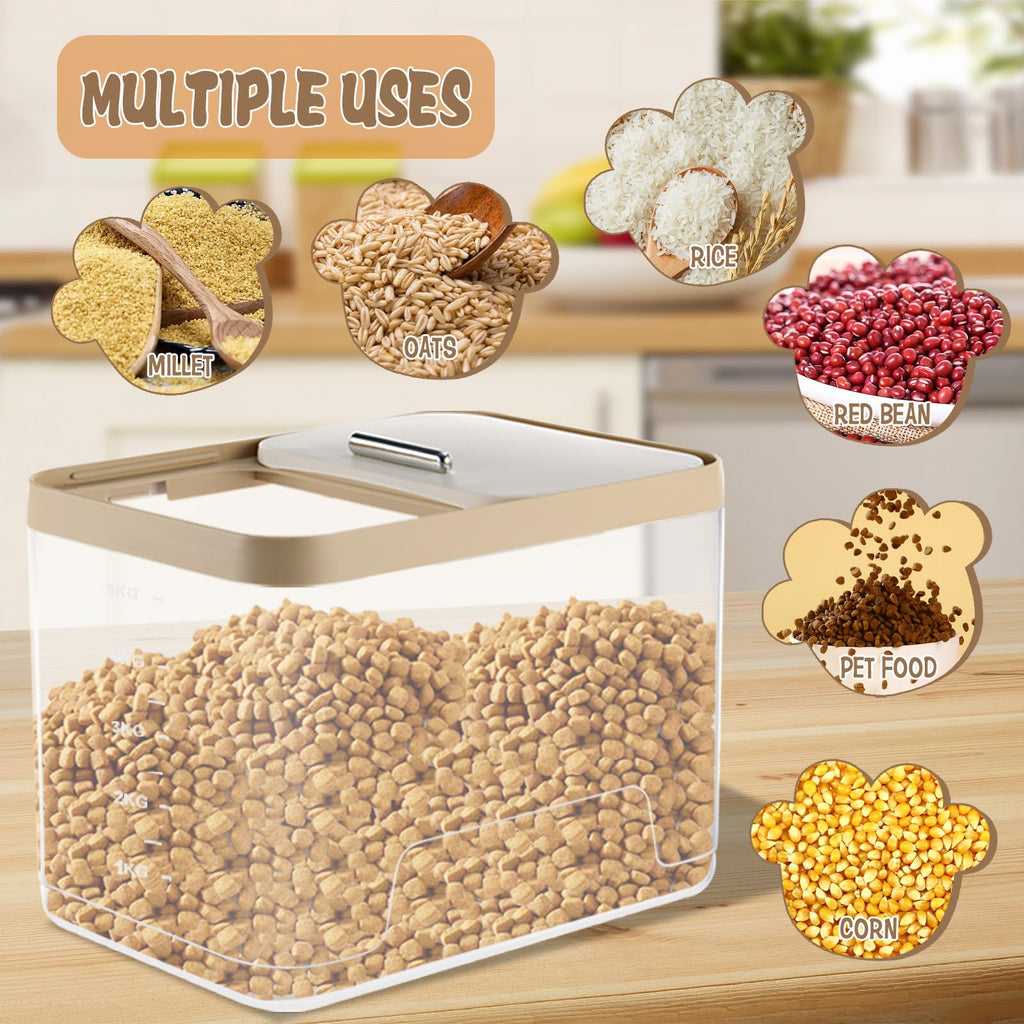 2 Pack Airtight Pet Food Storage Container with Measuring Scoops X64111
