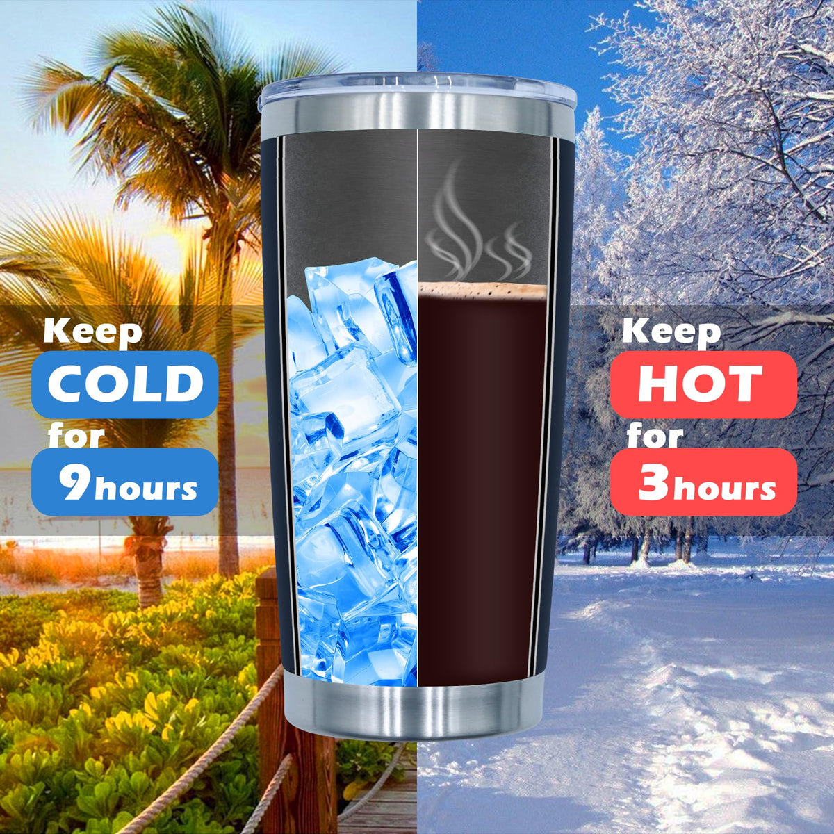 20oz Insulated Stainless Steel Tumbler with Lid Navy R534
