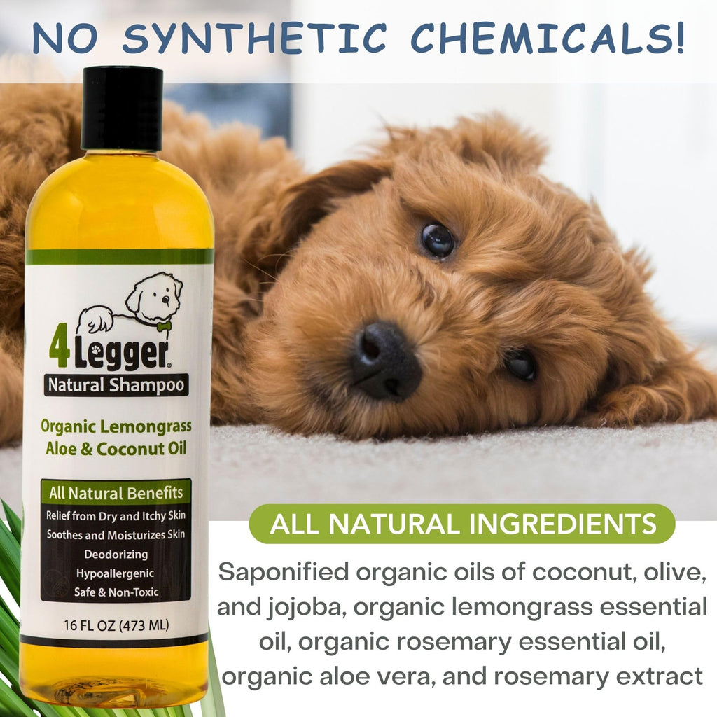 Certified Organic Hypoallergenic Dog Shampoo with Aloe and Lemongrass 16 oz R7354