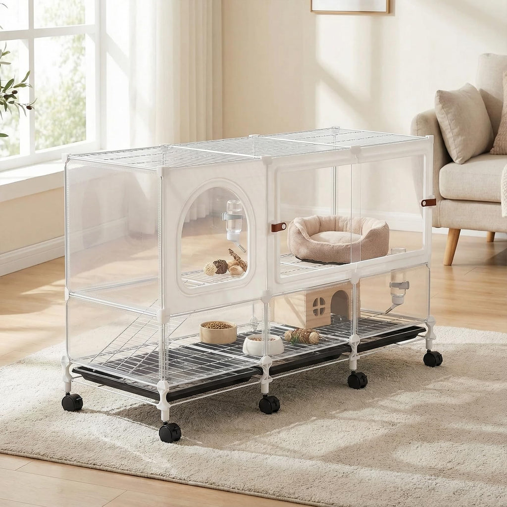 2-Tier Pet House Cage with Pull Out Tray D12821