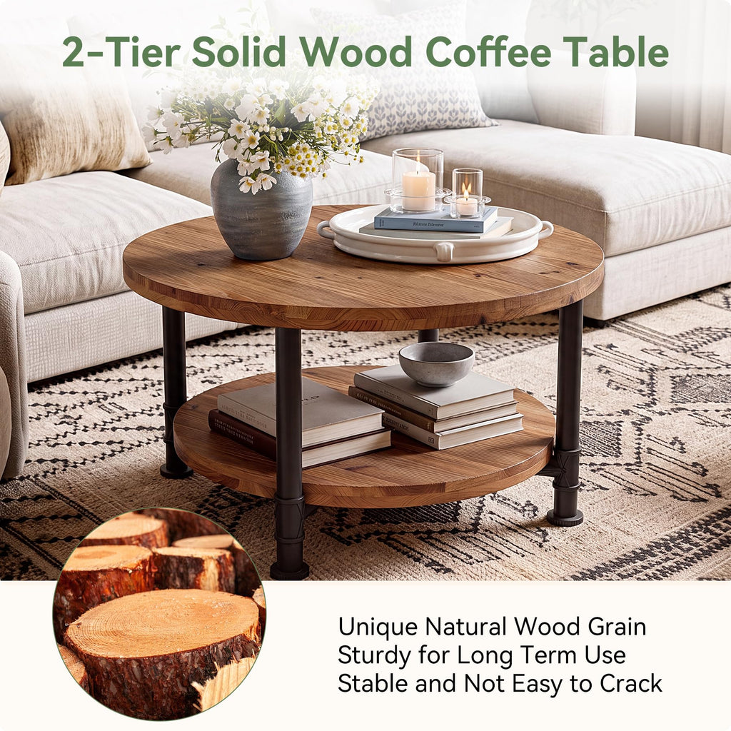 Solid Wood Round Coffee Table C726361