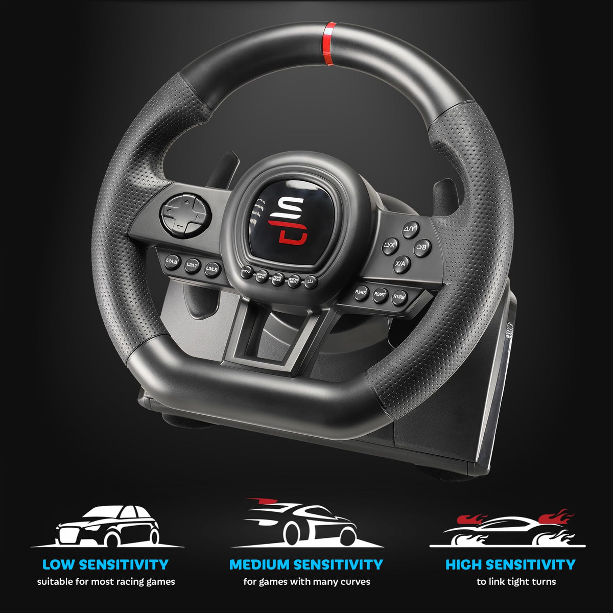 Gaming Steering Wheel with Pedals W9460