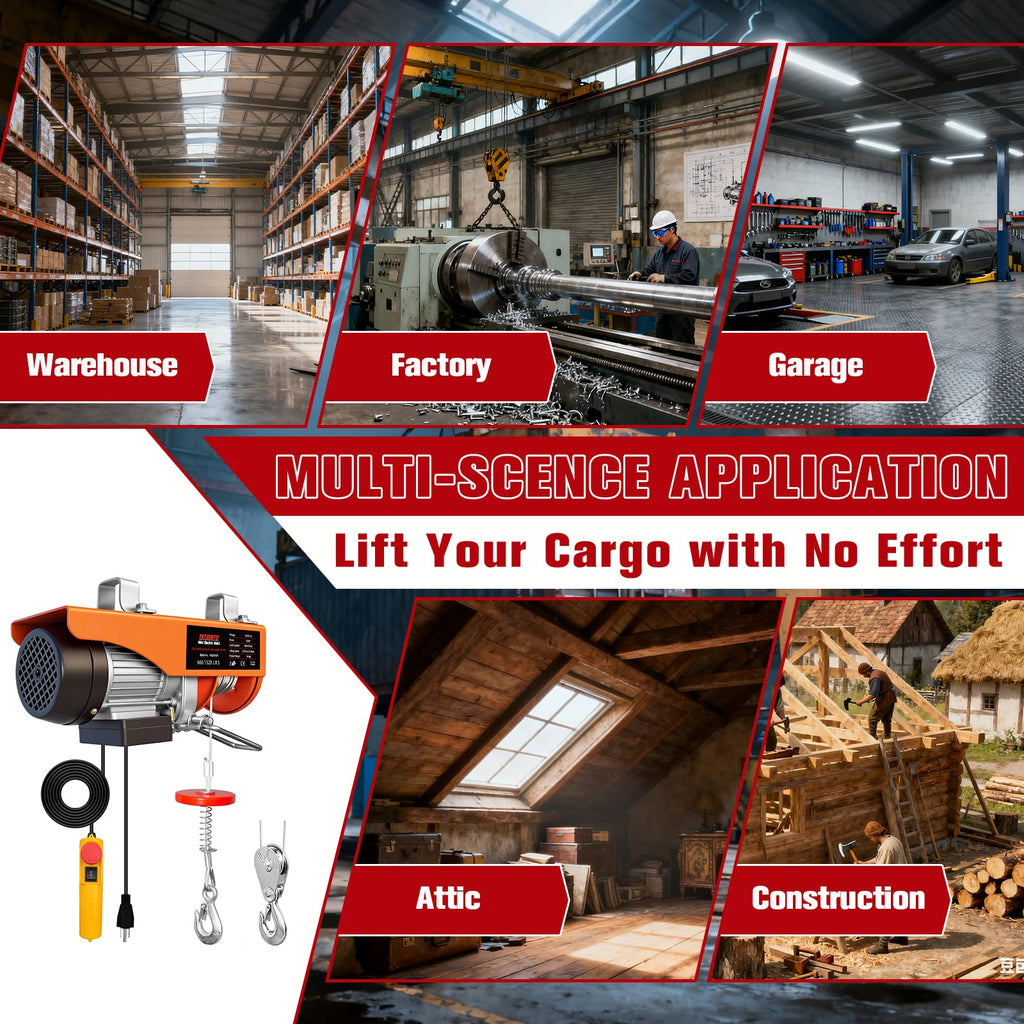 1320Lbs Electric Hoist with 13ft Remote Control P3225