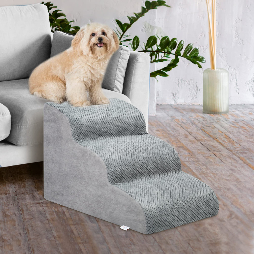 High Density Foam Dog Stairs 3 Steps Grey E579