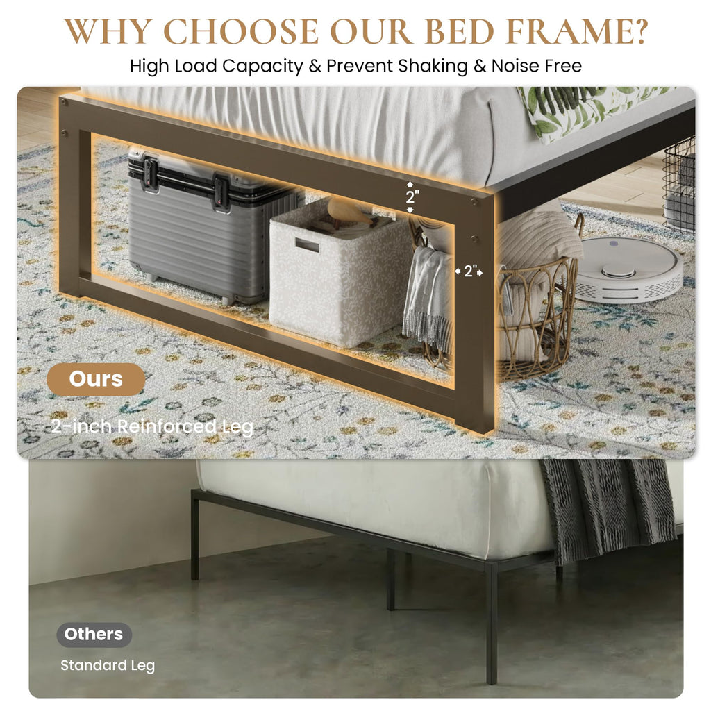 14 Inch Heavy Duty Twin Metal Bed Frame L650