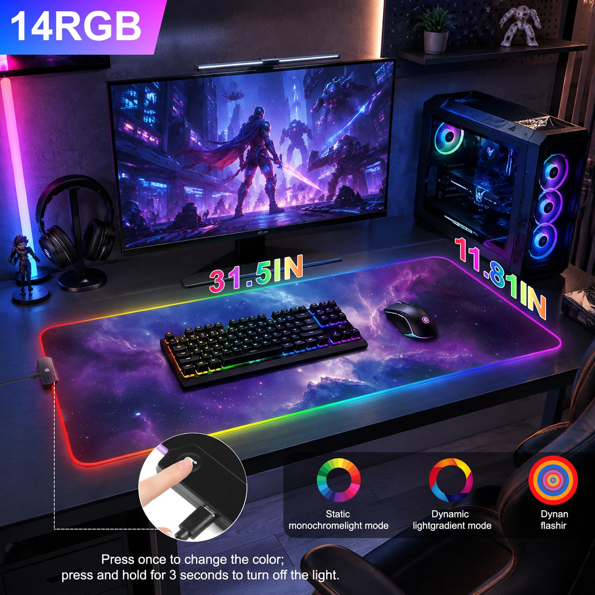 RGB LED Gaming Mouse Pad J26670