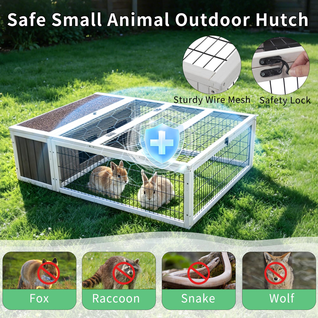Wooden Rabbit Cage Guinea Pig Enclosure N71573