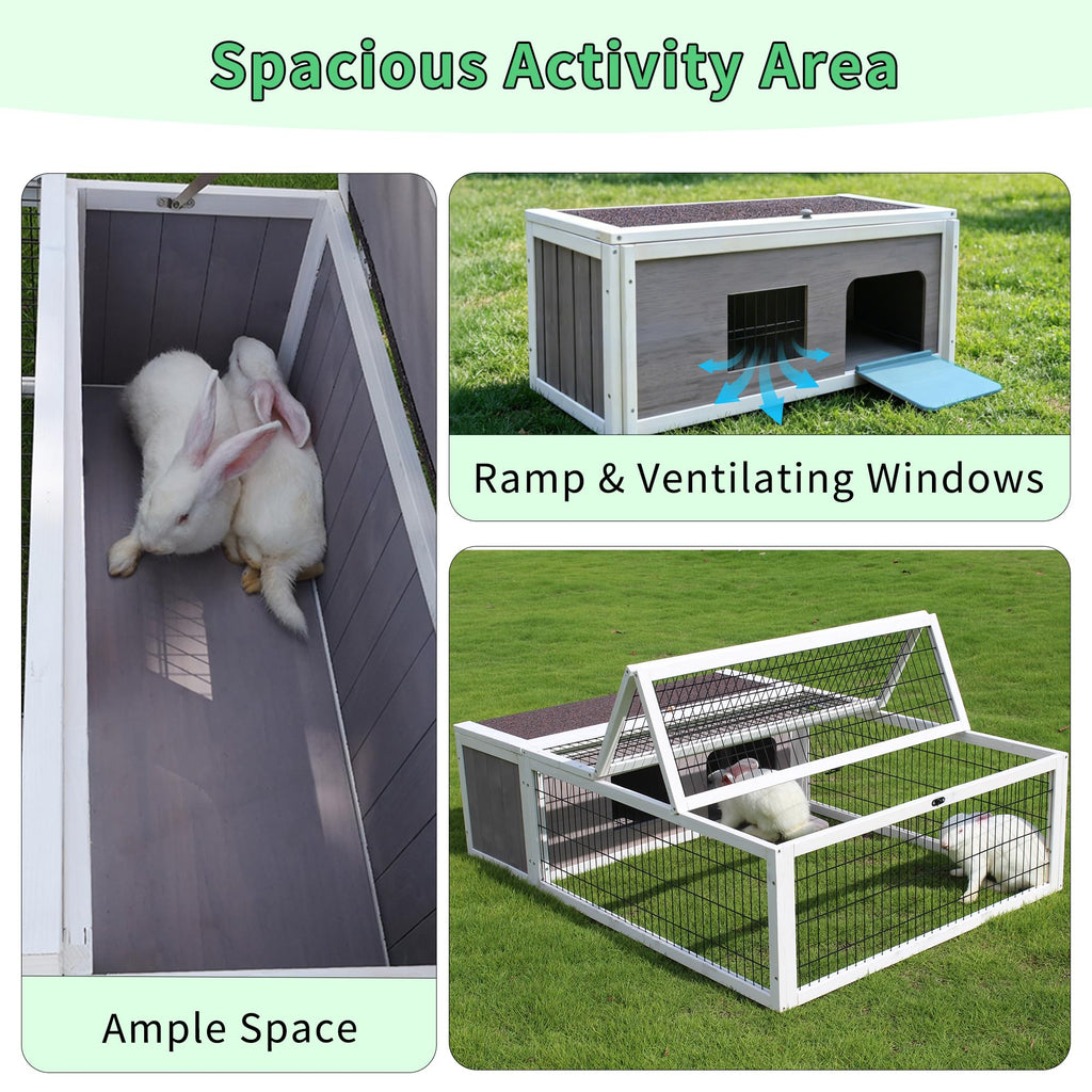 Wooden Rabbit Cage Guinea Pig Enclosure N71573
