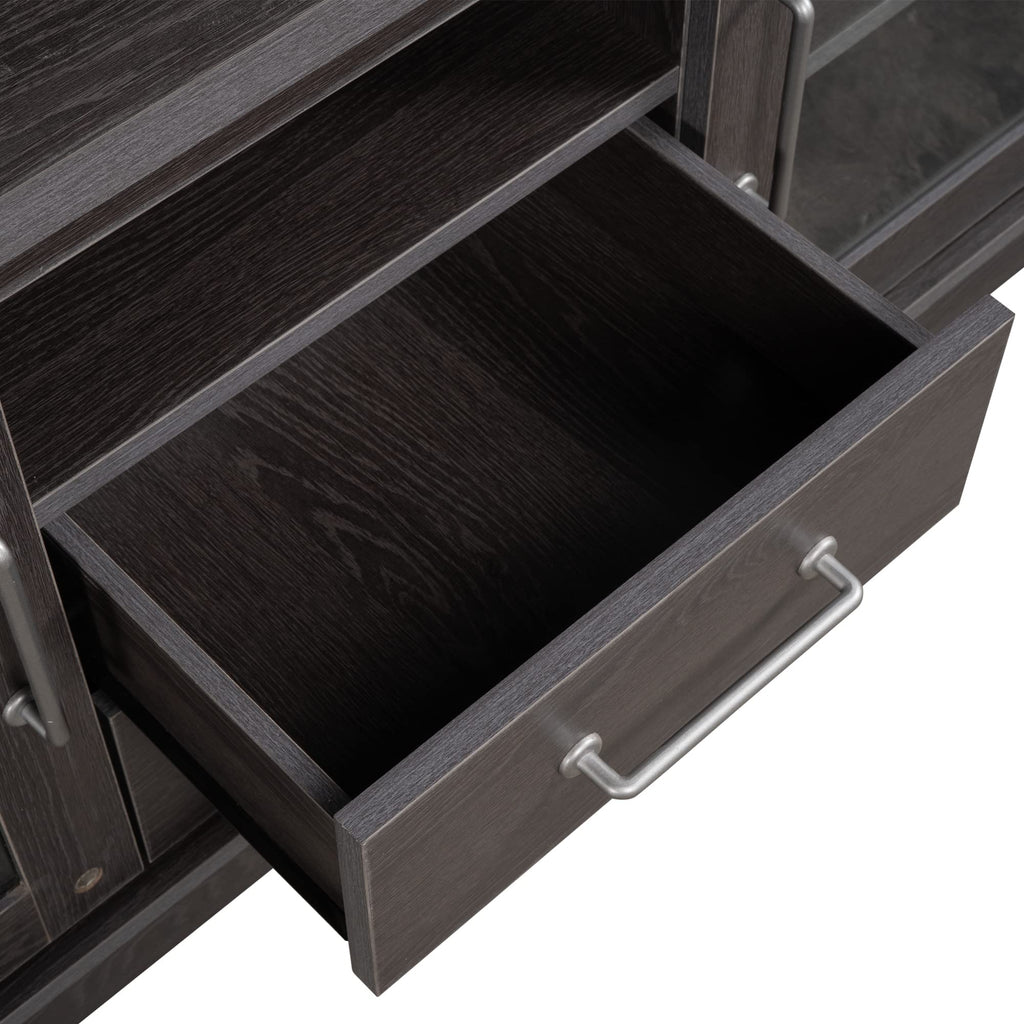 Espresso Particleboard TV Stand with Two Drawers I515