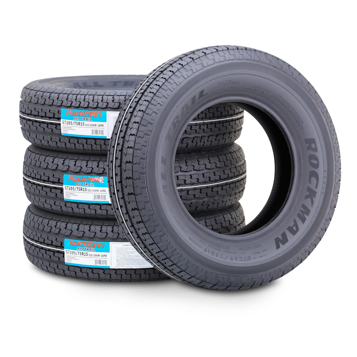 Heavy Duty Trailer Tire ST205/75R15 10-Ply Set4 U3841